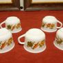 5 Piece Arcopal France Colorful Milk Glass Tea Cups Image 6