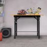 100 cm Foldable Garage Work Bench, Craft Table MDF Workstation, Heavy-duty Steel Frame with Ruler, Protractor Image 7