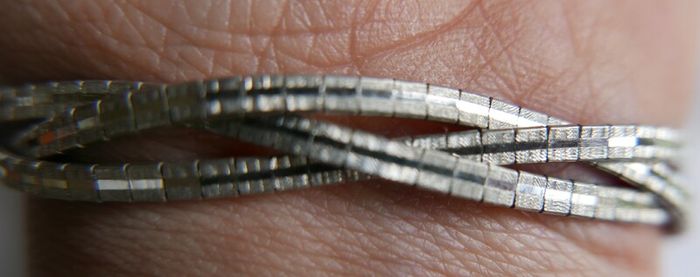 Vintage Bracelet Sterling Silver 925- stamped, clasp with safety catch, probably from the 70s, length 7,5" - 14,42g