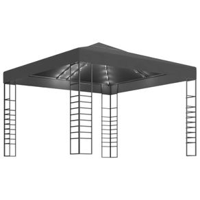 Garden Marquee with String Lights 3x3 m Anthracite