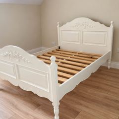 Double Bed Frame 4ft 6 White French Style