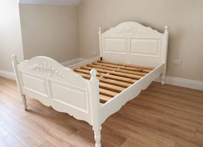 Double Bed Frame 4ft 6 White French Style
