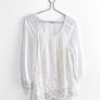 Pre Owned White Embroidered Boho Tunic Blouse Image 2