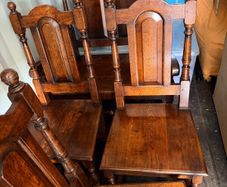 Antique table and 6 chairs