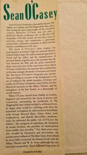 Sean O Casey. By Garry O Connor. Hardback With Dustjacket In Good Condition.
