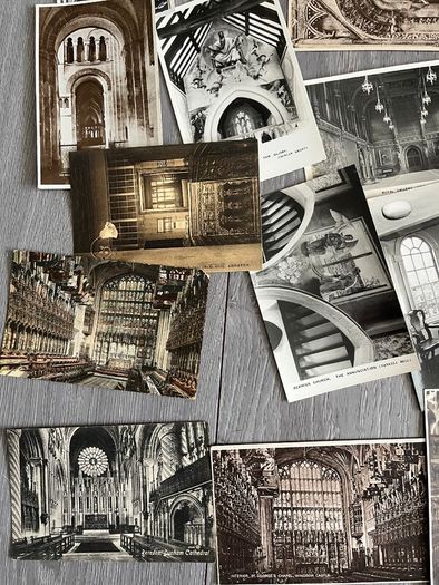 Vintage Postcards x 43. UK Interiors, Castles, churches, Cathedrals, Palaces, Grand Houses etc. 3 FOR 1 EURO