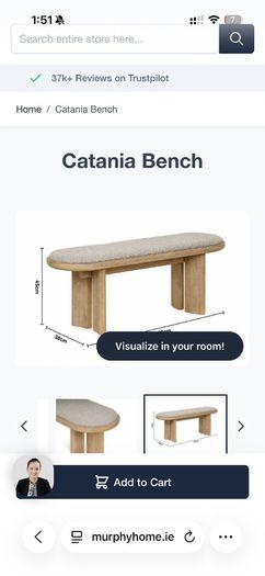 Murphy Home Wooden Bench