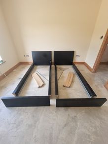 Two 2 single bed frames IKEA