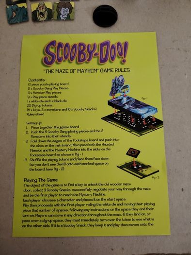 Scooby-Doo Maze of Mayhem 2007 & Monopoly Junior 2001 Board Game Bundle COMPLETE