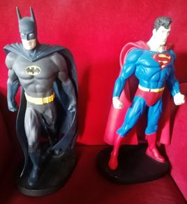 Vintage Batman & Superman Statues