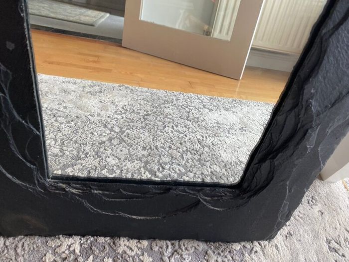 Handmade black slate mirror