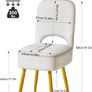 Small Storage Vanity Stool with Folding Backrest, 12.99" x 13.78" x 31.5" Square Teddy Velvet Ottoman, Makeup Chair for Living Room, 4 Metal Legs with Anti-Slip Feet, White Image 3