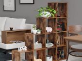 bookcase  Stair Shelf - Brown, 10 Compartments bookcase shelf storage
