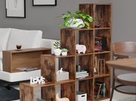 main image for ad bookcase  Stair Shelf - Brown, 10 Compartments bookcase shelf storage