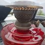 Beautiful Antique Victorian British made Cranberry Oil Lamp Image 9