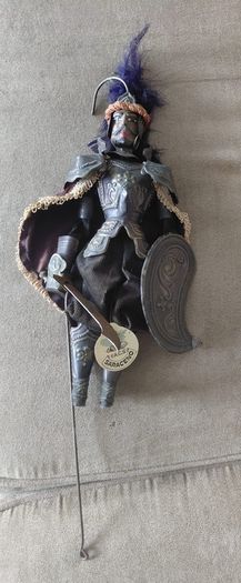 Vintage Sicilian Marionette Knight puppet hand painted wooden head