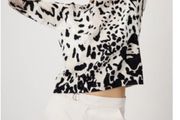 Monari Leopard Print Cotton Knit Jumper - Creamy Beige - UK 12 - BNWT RRP 150