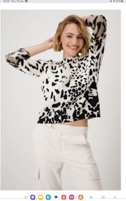 Monari Leopard Print Cotton Knit Jumper - Creamy Beige - UK 12 - BNWT RRP 150