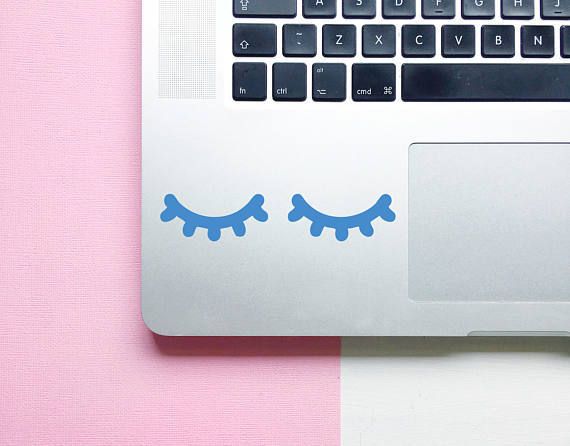 Sleepy Eyes Vinyl Decal, Eyelashes Sticker for Apple Macbook, iPad iPhone Laptop Car Bumper Truck Window Decal, Fashion Decals, Eyelashes