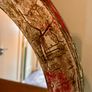 Distressed oval mirror Image 6