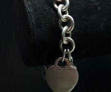 Vintage Tiffany & Co 925 Silver Heart Tag Bracelet