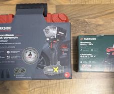 Parkside Performance 12V Cordless Brushless stubby impact wrench gun 1/2 Inch Drive, impact sockets battery and charger. House clearance sale unwanted stuff gift car boot sale.