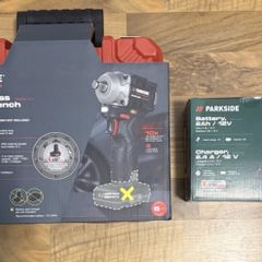 Parkside Performance 12V Cordless Brushless stubby impact wrench gun 1/2 Inch Drive, impact sockets battery and charger. House clearance sale unwanted stuff gift car boot sale.