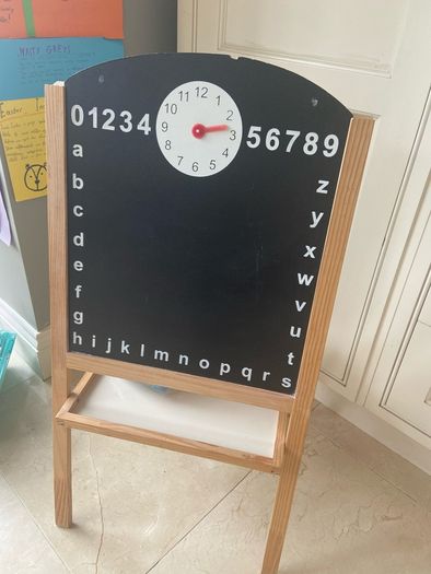 Chalkboard, whiteboard and magnetic letters