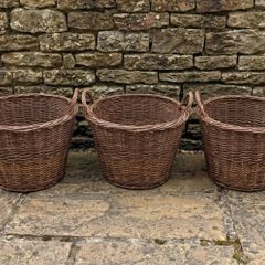 Set of 3 Matching Willow Log / Storage Baskets (48cm x 35cm)