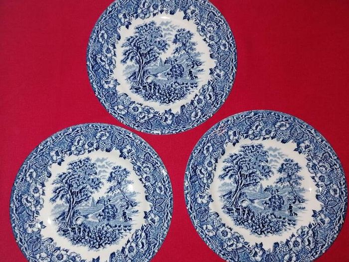 3 Vintage English Ironstone Tableware (Farm Scene)