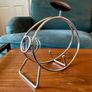 Vintage Repro Mid Century Chrome Bottle Holder with Wooden Handle from the 1980s Image 8
