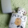 Vintage  Zippo Matt Silver Police Cigarette Lighter Image 3