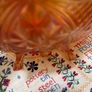 A bundle of vintage - retro pieces, Carnival Glass , Anchor Hocking Fire King, Large Ribbed Glass Butter Dish, Citrus Juicer, Three Footed Glass Sugar Bowl and Jug Image 5