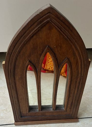 Gothic Style Wooden Wall Mirror