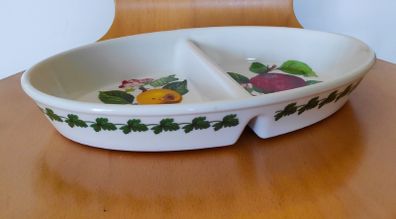 Vintage Portmeirion Pomona divided vegetable/serving bowl L 29 cm