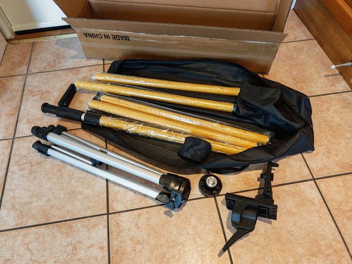 12 Ft./3.7m Laser Level Tripod Telescoping Pole with 1/4-Inch by 20-Inch Laser Mount for Rotary Included Rod & 5/8"-11 Adapter