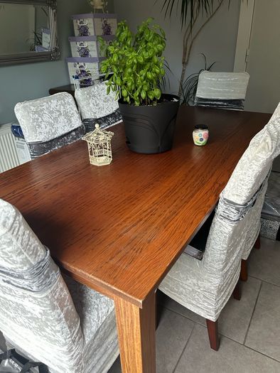 Table and six chairs