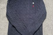 Ralph Lauren Navy Cable Knit Quarter Zip