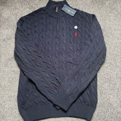 Ralph Lauren Navy Cable Knit Quarter Zip
