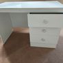 White desk with three good sized drawers. Image 3