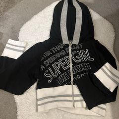 cropped Zip-Up Hoodie Baseball Jacket
