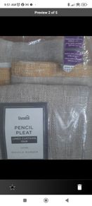 Never used, wide high quality pencil pleat curtains