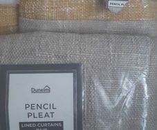 Never used, wide high quality pencil pleat curtains