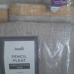 Never used, wide high quality pencil pleat curtains
