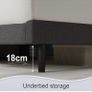 King Bed Frame, Dark Grey, Upholstered Wooden Slat Bed Frame with Headboard Image 4