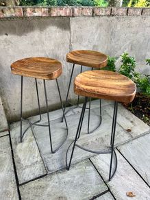 Set of three bar counter stools
