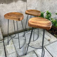 Set of three bar counter stools