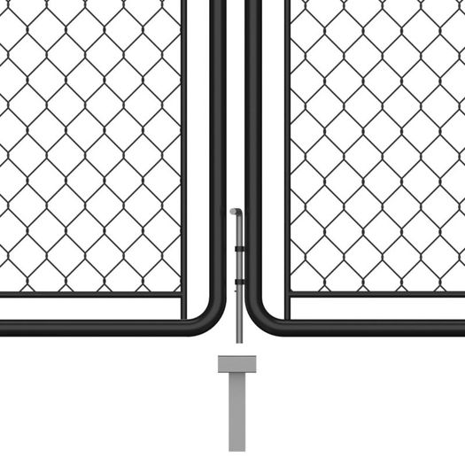 Garden Gate Steel 150x495 cm Anthracite