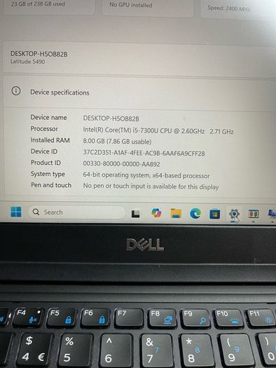 Dell Latitude 5490 i5 pro 8/256 Windows 11 pro