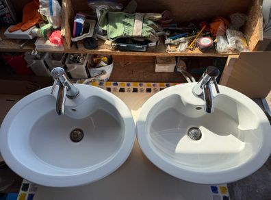 Two sinks with taps